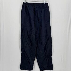 Wilson Mens Navy Blue Nylon Windbreaker Track Pants Lined Zip Cuffs Large